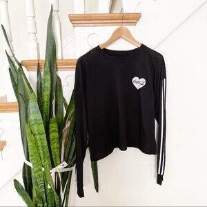 COCA COLA long sleeves black shirt logo heart sz S